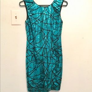 Teal Sequins Dress 👗